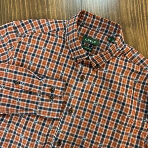 ORVIS Mens Medium Long Sleeve Plaid Button Down Shirt Active Fit Cotton